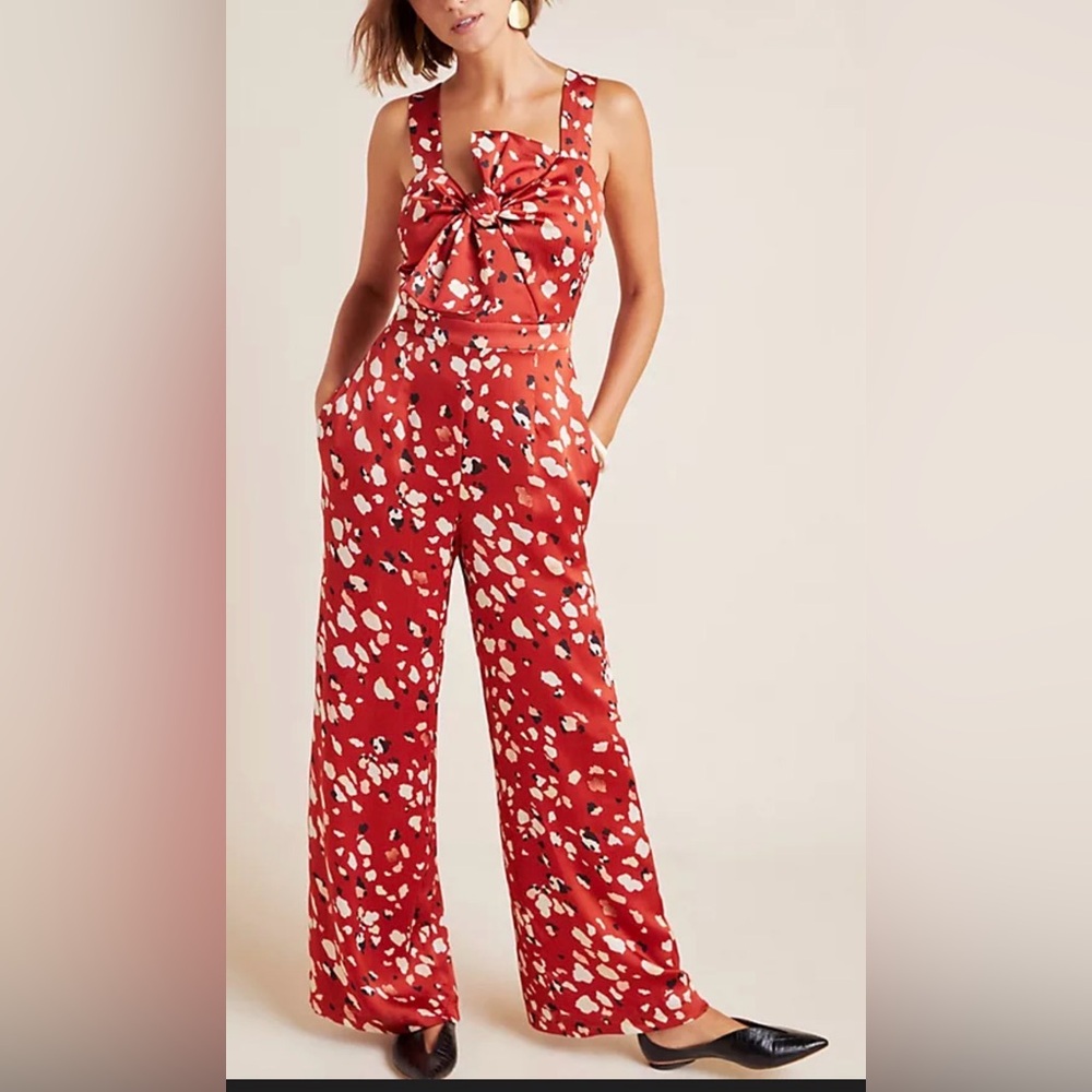 NWT Anthropologie Romy Tie-Front Jumpsuit Medium